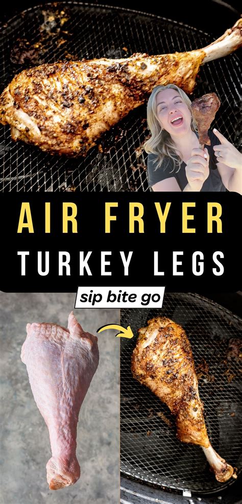 Air Fryer Turkey Legs BBQ Disney Copycat Recipe Sip Bite Go