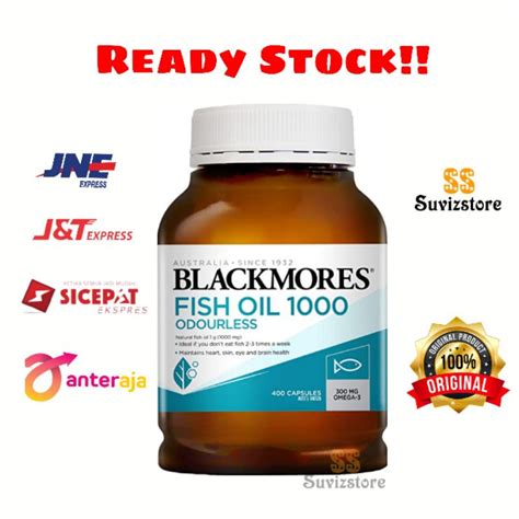 Jual Blackmores Odourless Fish Oil 1000mg Omega 3 Isi 400 Kapsul