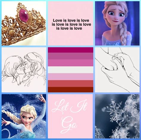 LGBTQ Character Aesthetics Lesbian Moodboard For Queen Elsa