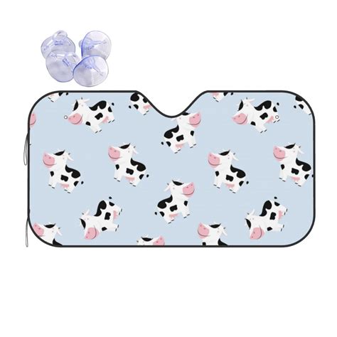 Kdxio Cute Farm Cow Print Front Windshield Sun Shade Folding Auto