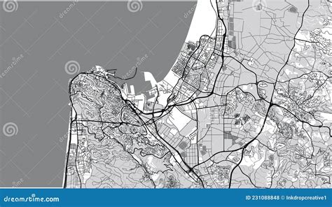 Urban Vector City Map Of Haifa Israel Middle East Stock Vector