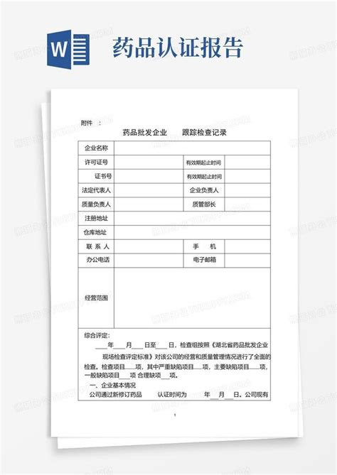 药品gmp认证现场检查报告word模板下载编号qngxboew熊猫办公