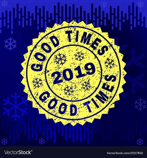 Scratched Good Stamp Seal On Winter Background Vector Image