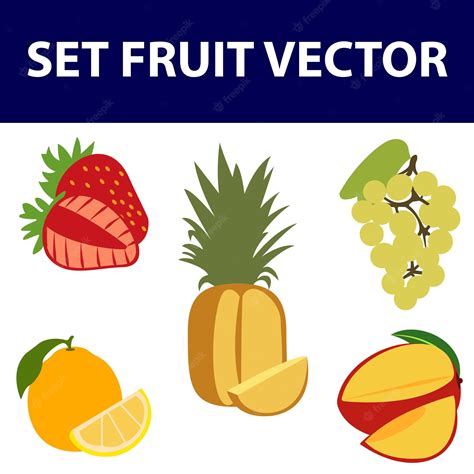 Premium Vector Fruits Set Of Vector Illustrations