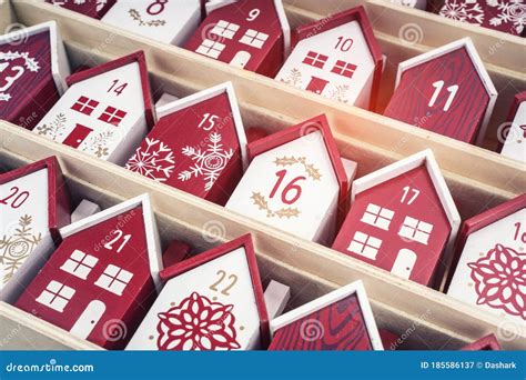 Wooden Perpetual Calendar In A Form Of A House Stock Image Image Of