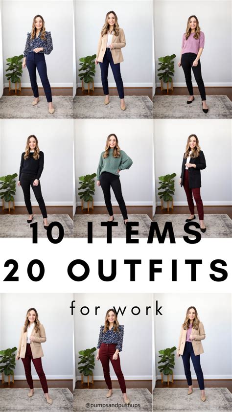 10 Items 20 Outfits For Work Pumps Push Ups Work Outfit Casual