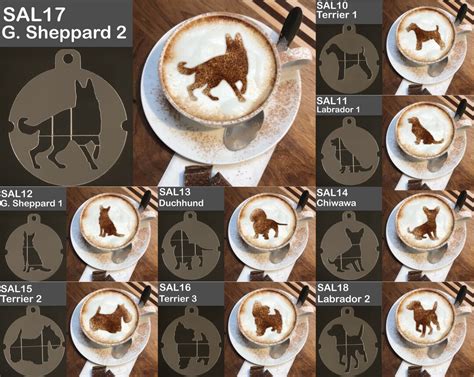 Dog Themed Coffee Dusting Stencils Etsy