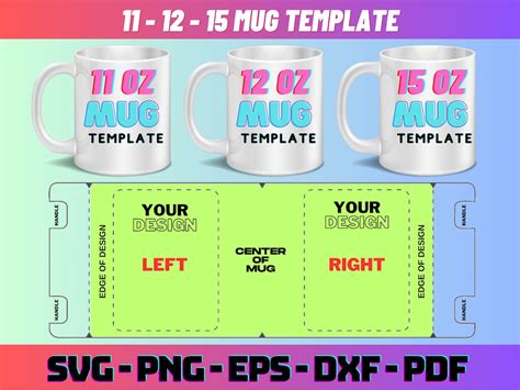 11 12 15 Mug Template Svg Bundle Sublimation Mug Template Full Wrap Mug Template Cricut Mug