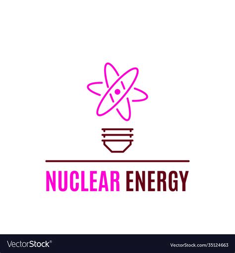 Nuclear Energy Logo Template Flat Style Icon Vector Image