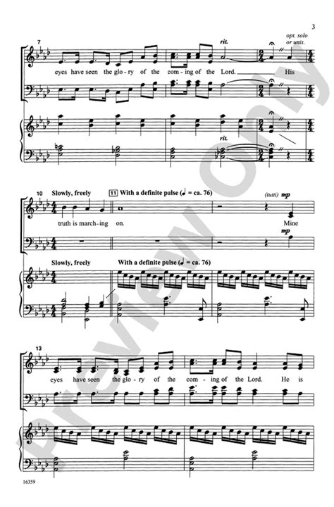 Battle Hymn Of The Republic Satb Choral Octavo Digital Sheet Music Download