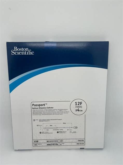 New Boston Scientific 218110 Passport Balloon Dilatation Catheter 12f X 4cm X Disposables