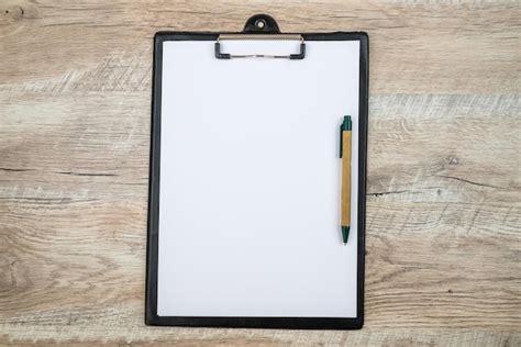 Premium Photo Black Clipboard With Blank White Sheet And Pen On