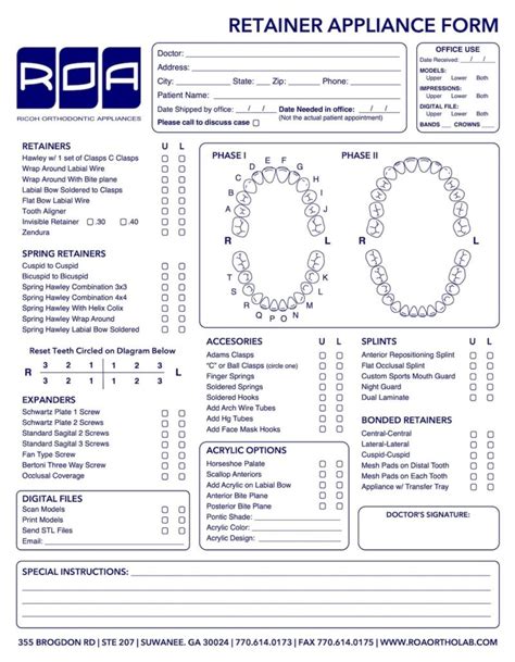 Lab Slips And Labels Ricoh Orthodontic Appliances