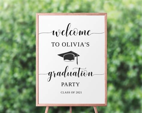 Graduation Party Welcome Sign Template High School - Etsy