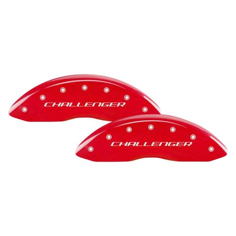 Mgp® 12162sclbrd Gloss Red Caliper Covers With Challenger Block Engraving Full Kit 4 Pcs