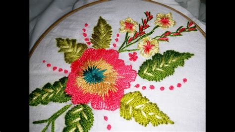 Hand Embroidery Flower Stitch Design By Nakshi Katha Youtube