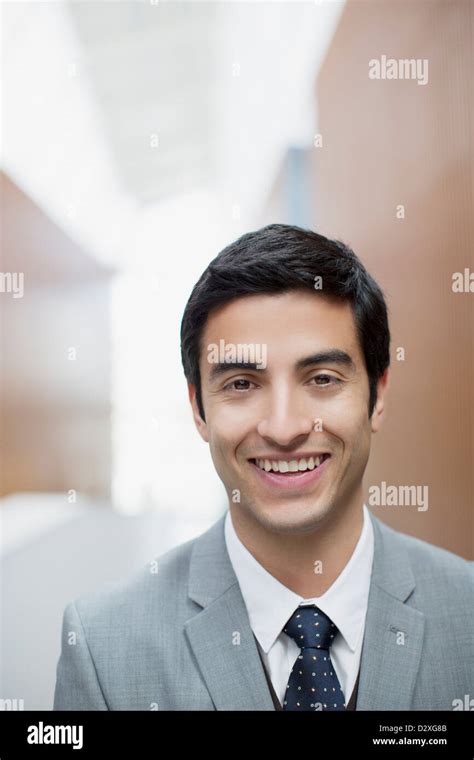 Close Up Portrait Of Smiling Businessman Stock Photo Alamy