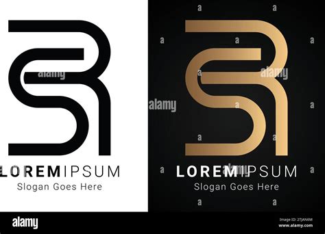 Luxury Initial Rs Or Sr Monogram Text Letter Logo Design Stock Vector