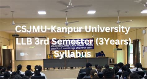 Complete Syllabus Of LLB 3rd Semester 3 Years Covering CSJMU Kanpur