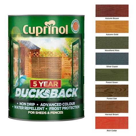 Cuprinol Ducksback 5L Paint 5 Year Waterproof Wood Fence Stain Various Colours | eBay | Fence ...