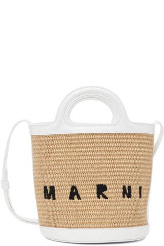 White Mini Tropicalia Bucket Bag By Marni On Sale