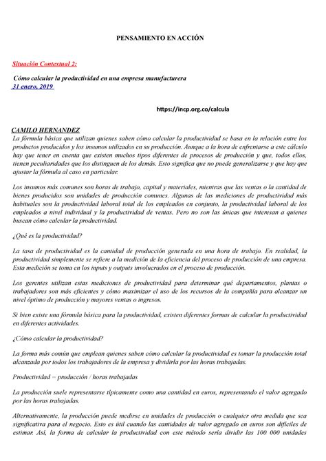 Pensamiento Lógico S6 PENSAMIENTO EN ACCIÓN Situación Contextual 2