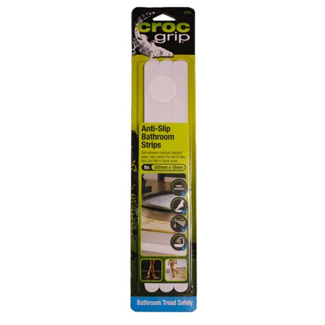 Croc Grip Anti Slip Grit Strip Soft White 300Mm X 18Mm X 9Pc BRIGHTS