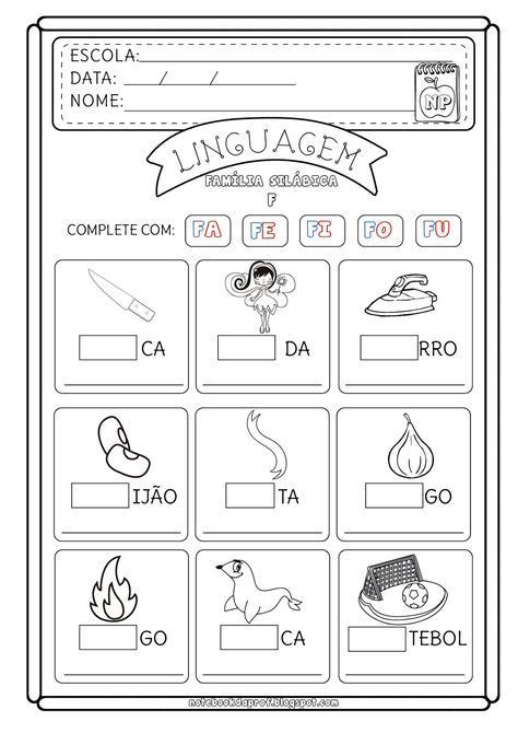 Atividades Sílaba F Atividades De Silabas Atividades Alfabetização E Letramento Atividades