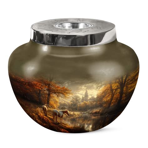 JAGSHASHI Autumnal Equine Serenity Memorial Urn - Cremation Urns Large