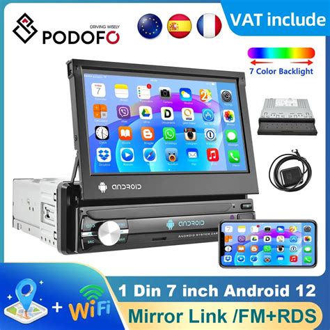 Podofo Radio Con Gps Para Coche Reproductor Multimedia Universal Con