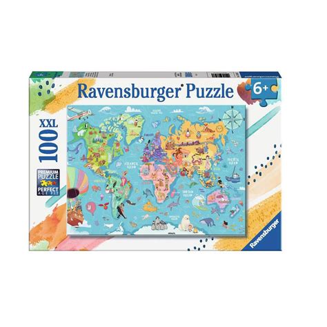 Puzzle Pi Ces Xxl La Carte Du Monde Ravensburger Rue Des Puzzles