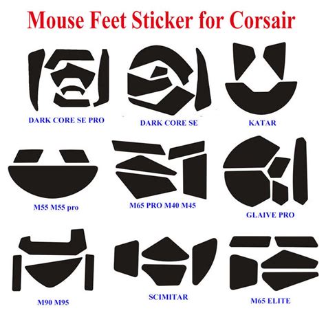 20sets Mouse Feet Skates Para Sa Corsair M65 M40 M90 M95 Nightsword