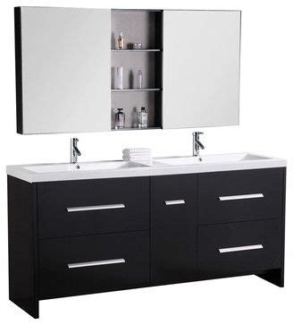 Perfecta Double Sink Vanity Set Espresso Transitional Bathroom