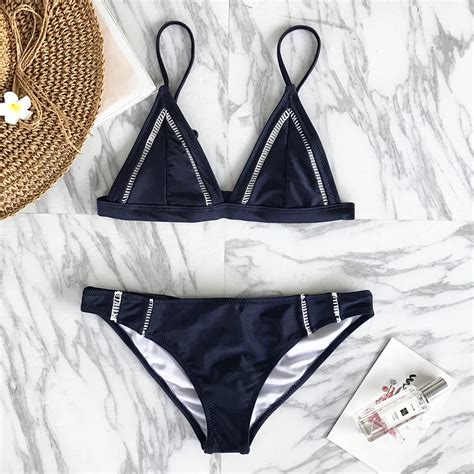 Cupshe Moonlight Shadow Triangle Bikini Set Women Summer Sexy Swimsuit