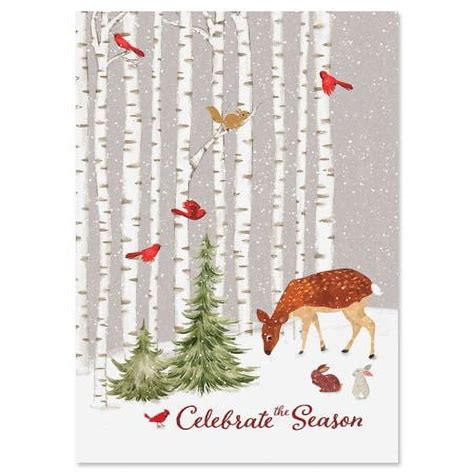 Current Forest Morning Christmas Greeting Cards Set Set Of 18 Large 5