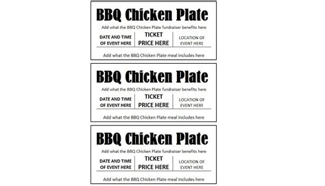 Fundraiser Ticket Bbq Chicken Fundraiser Ticket Bbq Fundraiser Ticket