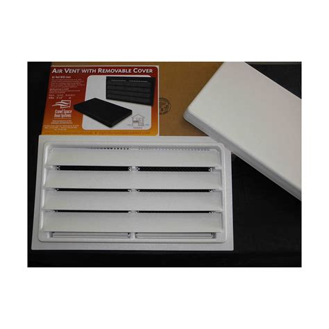 Manual Crawl Space Vent with Removable Cover and Vermin Screen - White (8"x16")