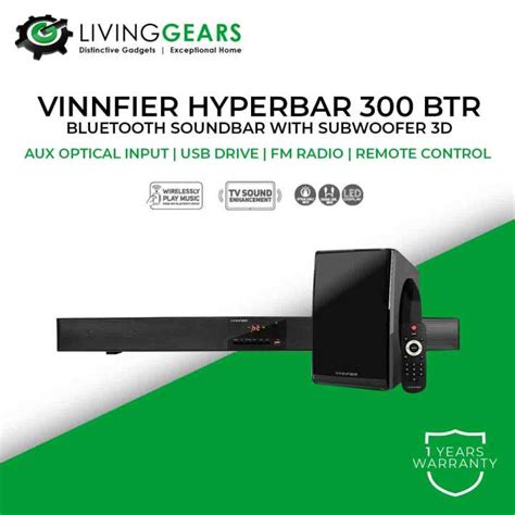 Vinnfier HyperBar 300 BTR 2023 Version Bluetooth SoundBar With