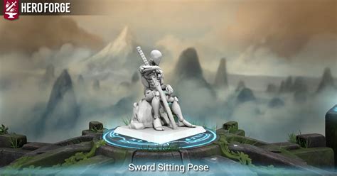 Sword Sitting Pose Made With Hero Forge
