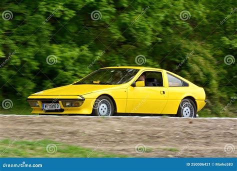 Matra Simca Sign On Yellow Bagheera Car Parked In The Street Editorial