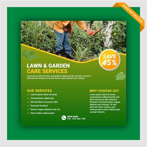 Premium Vector Lawn Garden Services Social Media Post Template