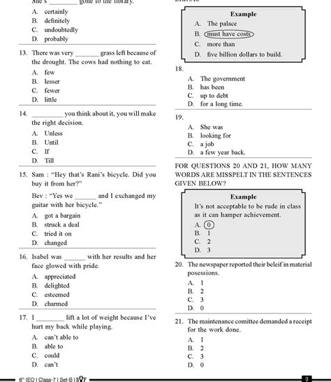 English Olympiad Class 7 Sample Paper 11 Olympiad Tester