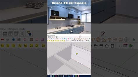 Cocina diseñada en SketchUp usando el Plugin Sistema Matriz