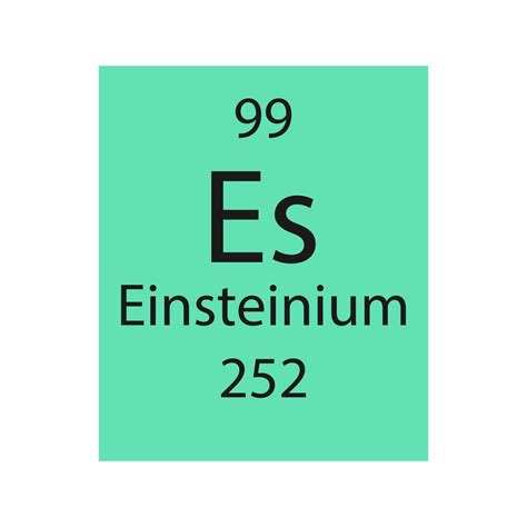 Einsteinium symbol. Chemical element of the periodic table. Vector ...