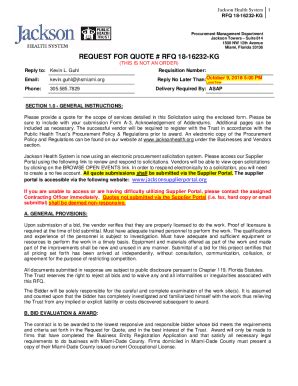 Fillable Online REQUEST FOR QUOTE RFQ 18 16213 KG Fax Email Print