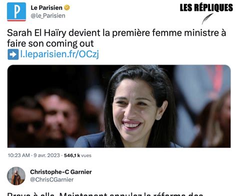 Le coming out de la ministre Sarah El Haïry Les Répliques