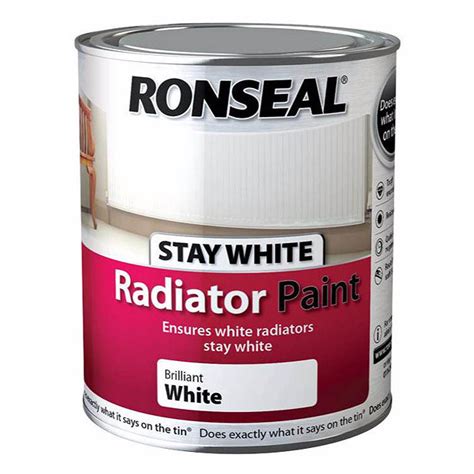 Ronseal Stay White Radiator Paint 750ml White Gloss