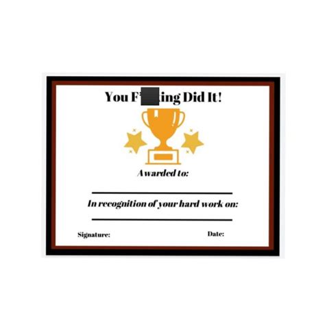 Border Funny Certificate Template Digital Etsy