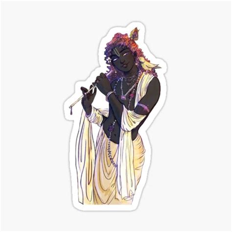 "Cute Krishna playing flute " Sticker for Sale by Krishnavi | Redbubble