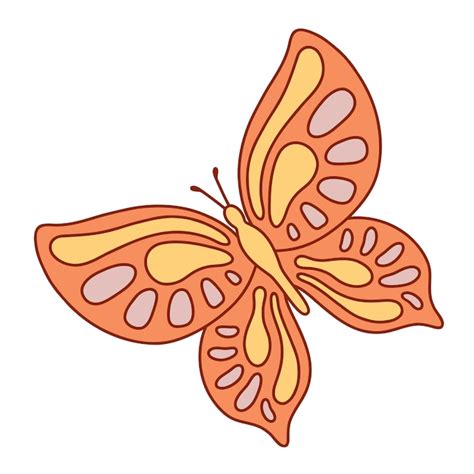 Premium Vector Retro Groovy Butterfly Vector Illustration